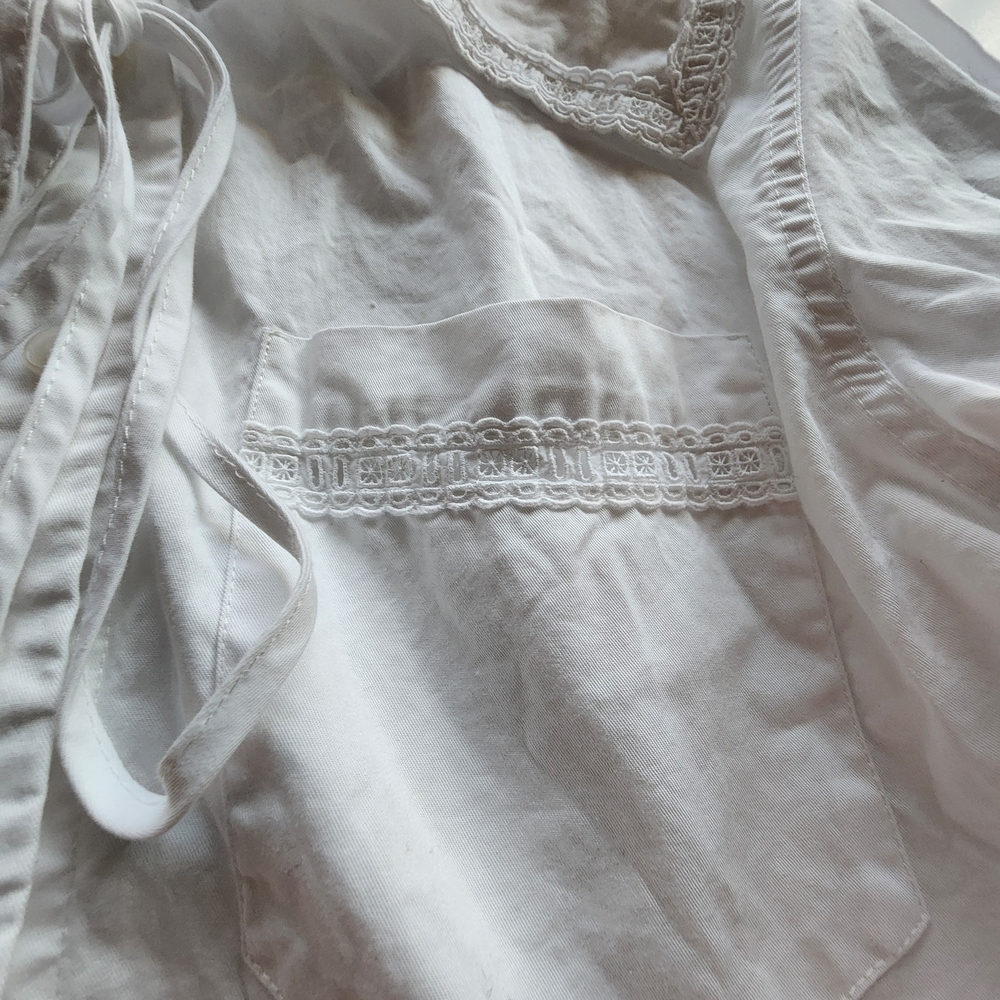 Zara White Blouse with Unique Collar - Picture 4 of 10